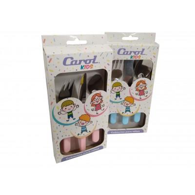 CUBIERTOS DE NIÑO X3 COLORES SRTDS.