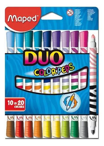 MARCADOR ESCOLAR MAPED DUO TIP X 10