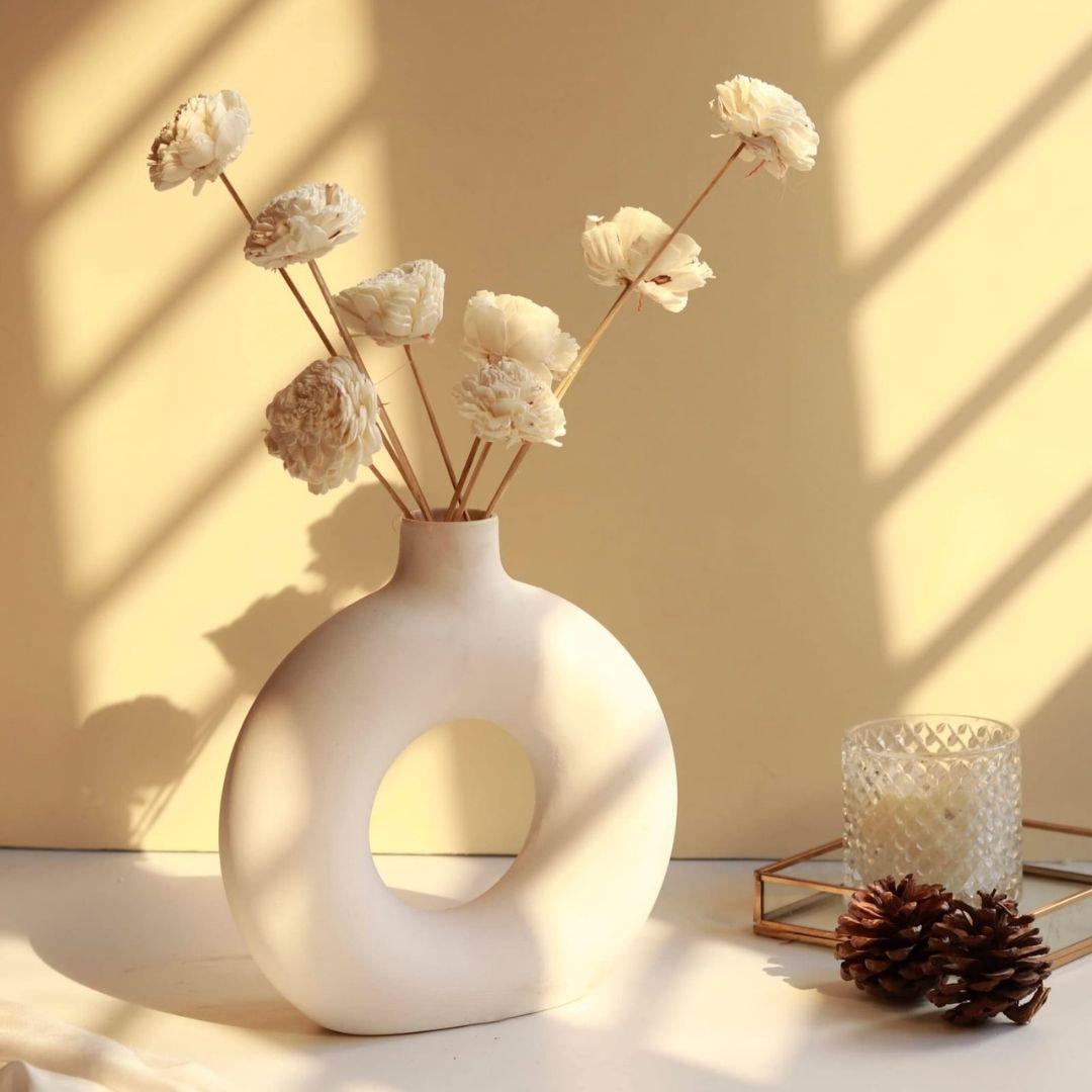 FLORERO DE CERAMICA   17.4X4.7X17.3CM
