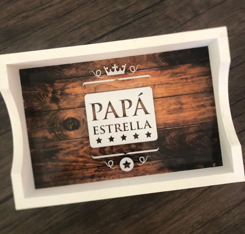 BANDEJA 20X30 MADERA DECORADA DIA DEL PADRE