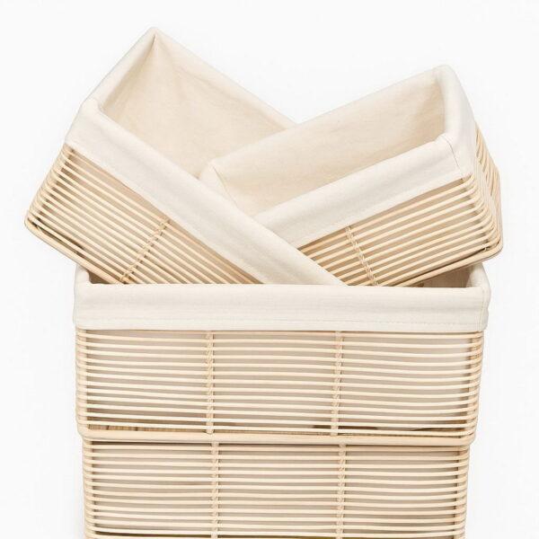 CANASTO RECT. PVC C/ LIENZO MEDIANO