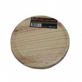 PLATO MAD. REDONDO P/ASADO 22,5 CM