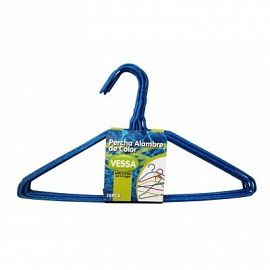 PERCHA ROPA ALAMB.COLOR 36 CM X UNIDAD