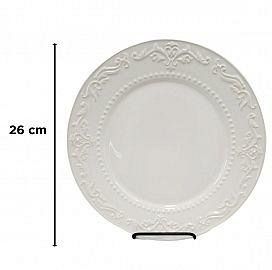 PLATO PRINCIPAL CERÁMICA BLANCO TEXTURA 26CM