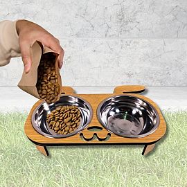 COMEDEROS DE PERRO  DE MADERA