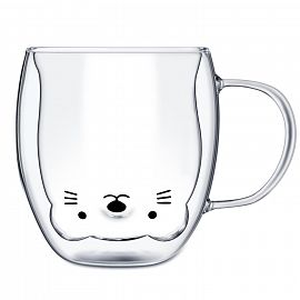 TAZA DOBLE VIDRIO GATITO
