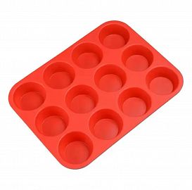 MOLDE SILICONA MUFFIN 12 PCS LISO