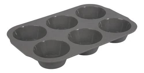 MOLDE MUFFINS X 6 SILICONA BLACK