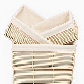 CANASTO RECT. PVC C/ LIENZO MEDIANO